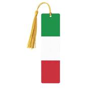 Segnalibri in legno con nappe, con stampa bandiera italiana, 5 pezzi, ideali come regalo per uomini e donne