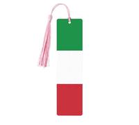 Segnalibri in legno con nappe, con stampa bandiera italiana, 5 pezzi, ideali come regalo per uomini e donne