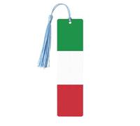 Segnalibri in legno con nappe, con stampa bandiera italiana, 5 pezzi, ideali come regalo per uomini e donne