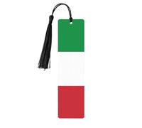 Segnalibri in legno con nappe, con stampa bandiera italiana, 5 pezzi, ideali come regalo per uomini e donne