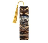 Segnalibri in legno con orologio steampunk, per gli amanti dei libri, fatto a mano fai da te con nappe colorate, marcatori per pagine stampati su entrambi i lati, accessori artistici per libri, regalo