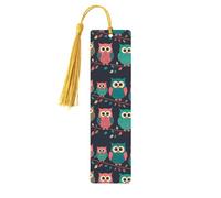 Segnalibri in legno con simpatici gufi, per gli amanti dei libri, segnalibro fai da te fatto a mano con nappe colorate stampati su entrambi i lati, accessori artistici per libri, regalo per donne e
