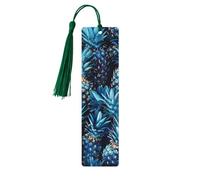 Segnalibri in legno con stampa ananas blu, bellissimi accessori per quaderni, per uomini e donne, amanti dei libri