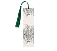 Segnalibri in legno con stampa botanica con erbe floreali, 5 segnalibri in legno con nappe, regali per uomini e donne