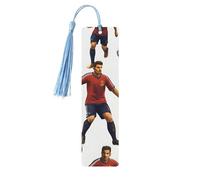 Segnalibri in legno con stampa di calcio nappe colorate, artigianato decorativo, accessori per gli amanti dei libri