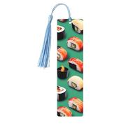 Segnalibri in legno con stampa di cibo sushi bellissimi accessori per notebook per uomini donne amanti dei libri
