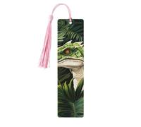 Segnalibri in legno con stampa di dinosauri e foglie di palma, bellissimi accessori per notebook per uomini e donne amanti