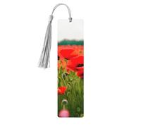 Segnalibri in legno con stampa di fiori di papavero e petali vivaci, bellissimi accessori per notebook per uomini e donne amanti dei libri
