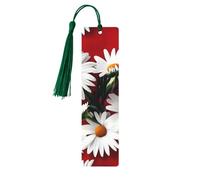 Segnalibri in legno con stampa di fiori rossi e margherite bianche, bellissimi accessori per notebook per uomini e donne amanti dei libri