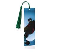 Segnalibri in legno con stampa di immagini di snowboard, bellissimi accessori per notebook per uomini donne amanti dei libri