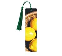 Segnalibri in legno con stampa di limoni, bellissimi accessori per quaderni, per uomini e donne, amanti dei libri