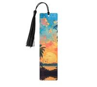 Segnalibri in legno con stampa di tramonto tropicale, bellissimi accessori per quaderni, per uomini e donne, amanti dei libri