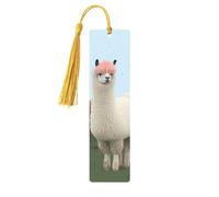 Segnalibri in legno di alpaca per gli amanti dei libri, segnalibro fai da te fatto a mano con nappe colorate su entrambi i lati, segnalibri stampati su entrambi i lati, accessori artistici per libri