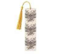 Segnalibri in legno disegnati a mano con libellula floreale per gli amanti dei libri, segnalibro fai da te fatto a mano con nappe colorate Marcatori di pagina stampati su entrambi i lati, accessori