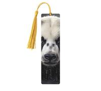 Segnalibri in legno dorato con nappa, panda nell'acqua, per gli amanti dei libri, segnapagina, regali di lettura