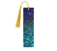 Segnalibri in legno glitterato color foglia di tè per gli amanti dei libri, segnalibro fai da te fatto a mano con nappe colorate su entrambi i lati, segnalibri stampati su entrambi i lati, accessori
