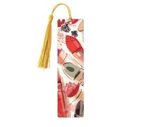Segnalibri in legno per gli amanti dei libri, segnalibri in legno fatti a mano con nappe colorate su entrambi i lati, segnalibri stampati su entrambi i lati, accessori per libri artistici, regalo per