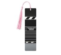 Segnalibri in legno per uomini e donne segnalibri fatti a mano ornamenti con nappe Segnalibri vintage in legno classico film assicella in legno nero da appendere etichette per lettura per gli amanti