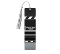 Segnalibri in legno per uomini e donne segnalibri fatti a mano ornamenti con nappe Segnalibri vintage in legno classico film assicella in legno nero da appendere etichette per lettura per gli amanti