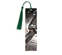 Segnalibri in legno regalo - Microfono con note musicali Segnalibro con nappe Segnalibro in legno vintage creativo per gli amanti dei libri Segnalibri di lettura fatti a mano Regalo di Natale per uomi