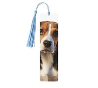 Segnalibri in legno regalo - Simpatico segnalibro a forma di cane Beagle con nappe, segnalibro in legno vintage creativo per gli amanti dei libri, segnalibri di lettura fatti a mano, regalo di Natale