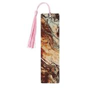 Segnalibri in marmo marrone misto con nappe, segnalibro in legno per donne e uomini, segnalibro fatto a mano per gli amanti dei libri, segnalibri per pagine di lettura, etichette in legno, ornamenti