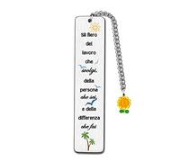 Segnalibri Maestro Nonna/o Idee Regalo Apprezzamento Insegnante Mamma Papà Zia/o Compleanno Carino Girasole Personalizzato Natale (Essere Orgoglioso della Persona Che Sei) Acciaio inossidabile