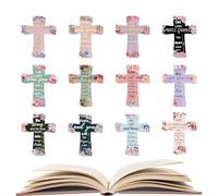 Segnalibri magnetici a forma di croce, 12 clip laterali magnetiche a forma di croce, versi biblici e segnalibri religiosi, per la festa della mamma, donne, insegnanti, studenti e la lettura