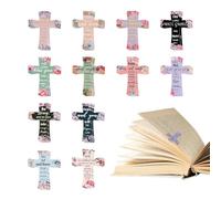 Segnalibri magnetici a forma di croce, 12 pezzi, per cristiani | Segnalibri magnetici, set religioso da 12 pezzi, porta pagine incrociate, versi della Bibbia cristiana, segnapagina sicuro