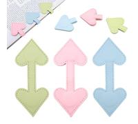 Segnalibri magnetici a forma di cuore, 3 pezzi, romantici pennarelli in finta pelle per gli amanti dei libri (rosso/rosa)