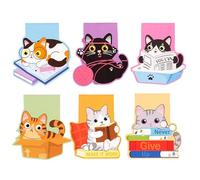 Segnalibri magnetici a forma di gatto, segnapagina con graffette per libri, riviste, pianificatori, forti supporti magnetici per pagine per la lettura, biblioteca scolastica, set di canceller