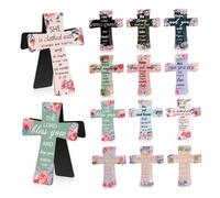 Segnalibri magnetici cristiani, 12 segnalibri magnetici a croce, segni di libri con versi della Bibbia cristiana con detti ispirati per lettori, insegnanti, studenti