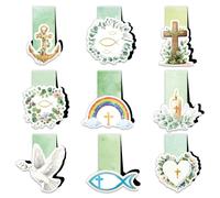 Segnalibri magnetici cristiani - Set da 9, Piccolo regalo per Prima Comunione, Comunione, Cresima, Confermazione, Battesimo & Pasqua, per ragazze & ragazzi, come bomboniera o regalo per gli ospiti