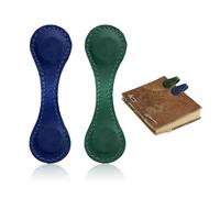 Segnalibri magnetici in pelle a doppio lato per computer portatile (blu scuro, verde)