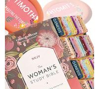 Segnalibri per Bibbia con fiori pastello - riassunti edificanti per l'anima - 66 segnalibri laminati e adesivi per Bibbia con stampa a caratteri grandi, segnalibri per i libri della Bibbia per studio