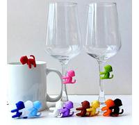 Segnalibri per bicchieri di vino e bevande in silicone a forma di scimmia, etichette identificative creative per bicchieri da vino da festa, etichette di differenziazione per bicchieri d'acqua, materi