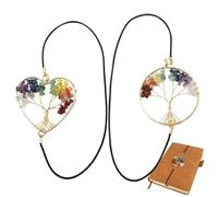 Segnalibri per la lettura - 2 pezzi separatore elastico con design albero, segnalibri per amanti dei libri con cristalli, per borsa a mano, taccuino di note, monitoraggio