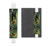 Segnalibri portapenne in pelle con macachi sull'albero, segnalibri regolabili per diario, perfetti come regalo di Natale o per il rientro a scuola