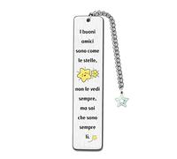 Segnalibri Regalo Migliore amica Segnalibro Metallo personalizzato Regali speciali amico Amicizia Per sempre Amici Regalo compleanno Laurea Lunga distanza Addio Ricordi Stelle Natale (Stella)