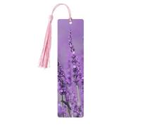 Segnalibri romantici con stampa viola lavanda per la lettura, 5 segnalibri in legno con nappe, regali per gli amanti dei libri