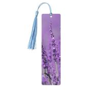 Segnalibri romantici con stampa viola lavanda per la lettura, 5 segnalibri in legno con nappe, regali per gli amanti dei libri