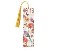 Segnalibri romantici in legno con uccelli e farfalle floreali per gli amanti dei libri, segnalibro fai da te fatto a mano con nappe colorate Marcatori di pagina stampati su entrambi i lati, accessori
