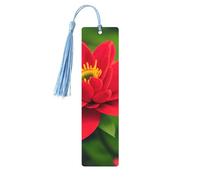 Segnalibri rossi in legno con stampa a fiori bellissimi accessori per notebook per uomini donne amanti dei libri
