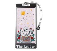 Segnalibri Tarocchi Scheletro Con Catena Segnalibri In Acciaio Inossidabile Con Nappe Regalo Halloween Per Amanti Dei Libri Lettore Regali Festa Per I Bibliofili