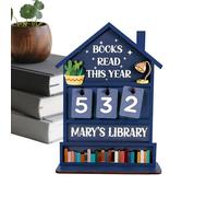 Segnalibri Tracker - Supporto in legno rustico per visualizzare i progressi della lettura nei manuali, cartello contatore per gli amanti dei libri, decorativo, scrivania, piano del tavolo, ufficio