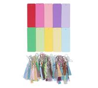 Segnalibri Vuoti Cartoncino, 100 Set Colorati Lavorazione Delicata Segnalibri Vuoti Nappe Materiale Premium Modi Diversi Segnalibri Cartoncino per Progetti Fai da Te Etichette