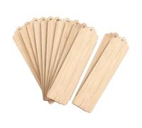 Segnalibro 12x3x0,2cm 12 pezzi in Bambù Grezzo Rettangolare con Foro | Finitura Liscia e Bordi Rifiniti, Tono Naturale Kaki, per Etichette Sospese e Organizzazione Domestica