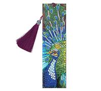 Segnalibro 5D a forma di diamante in pelle con nappa, fai da te, ricamo, squisito, splendido lustrino in resina, semplice processo di produzione, perfetto per amici e familiari, adatto a tutte le età