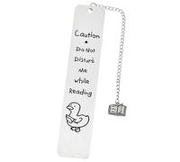 Segnalibro a forma di anatra, con scritta in lingua inglese "Caution Do Not Disturb Me While Reading", in acciaio inox, per gli amanti dei libri, divertente idea regalo per donne, uomini, insegnanti