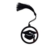 Segnalibro a forma di cappello di dottorato, in acciaio inox, con nappe nere, regalo di laurea elegante e durevole